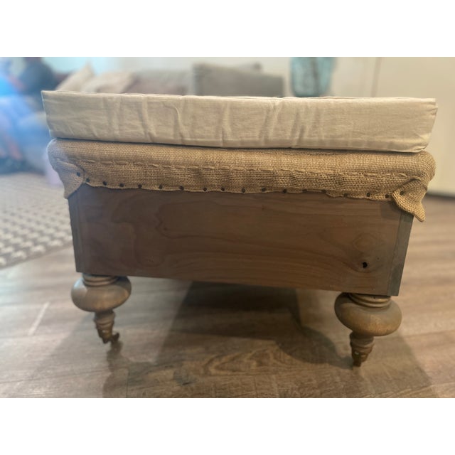 Brown Contemporary Deconstructed Ottoman For Sale - Image 8 of 10