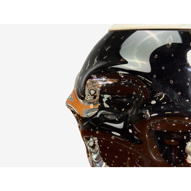 Glass Kosta, Small Table Lamp, Black Glass, Sweden, 1950s For Sale - Image 7 of 9