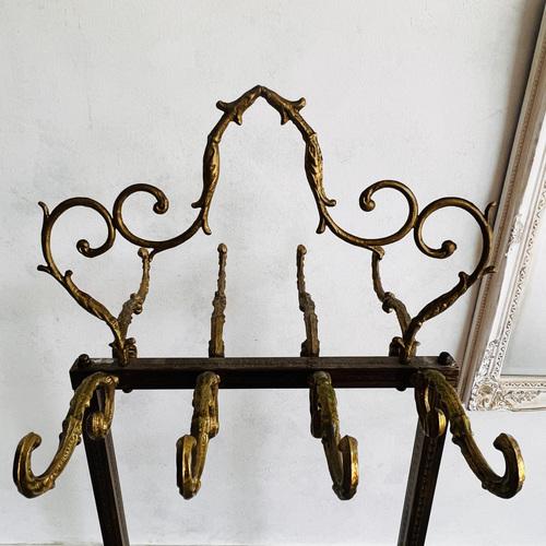 Hollywood Regency Double Standing Hall Tree Rack For Sale - Image 5 of 11