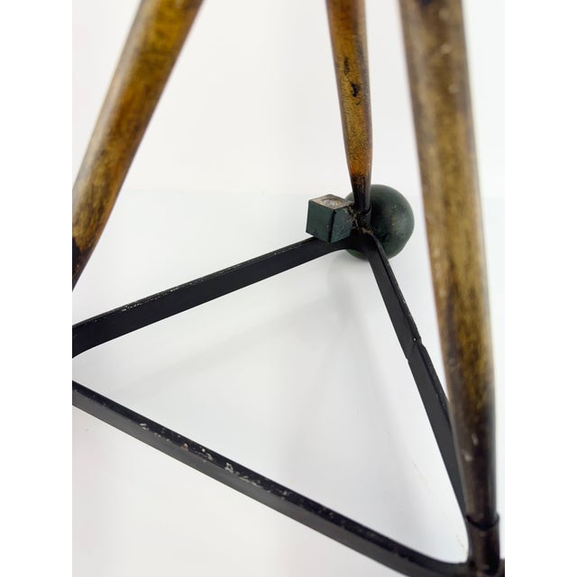 Vintage Billiard Ball Tripod Glass Top Accent Table For Sale In Little Rock - Image 6 of 11