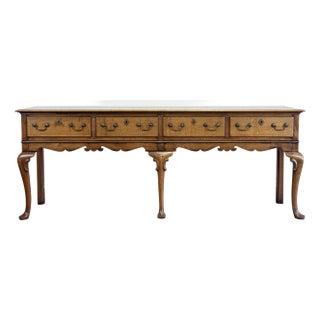 Vintage Elongated Queen Anne Style Console Table For Sale