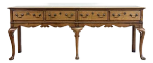 Vintage Elongated Queen Anne Style Console Table