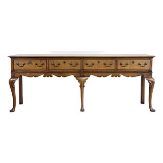 Vintage Extended Length Queen Anne Style Console Table For Sale