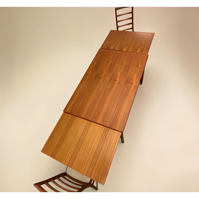 Wood Vintage Danish Extendable Teak Dining Table, 1960s For Sale - Image 7 of 18