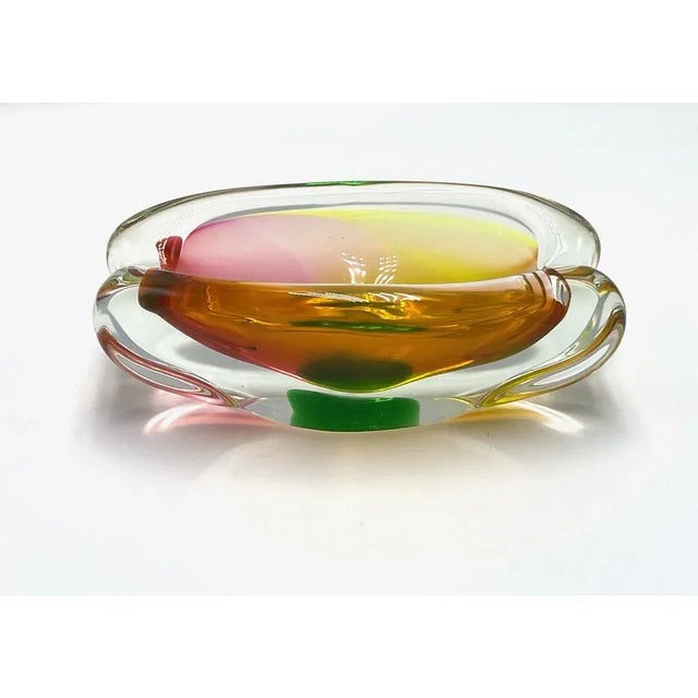 Mid-Century Modern Art Glass Ashtray attributed to Josef Rozinek for Novy Bor, 1960s For Sale - Image 3 of 8