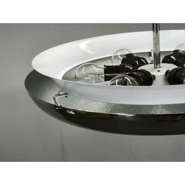 Vintage Bauhaus UFO Chrome and Glass Pendant Light, Czechoslovakia, 1930s For Sale - Image 11 of 14