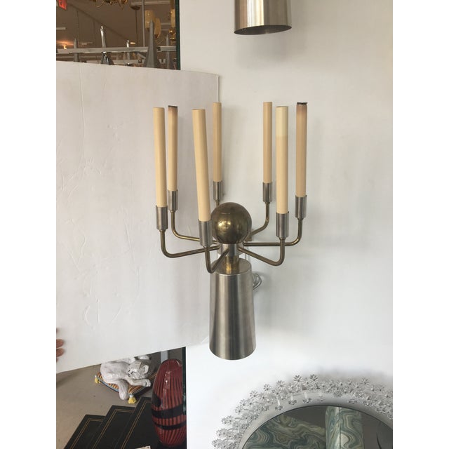 Brass and Chrome French Two-Tone Sconces- a Pair For Sale - Image 10 of 13