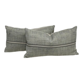 Thom Filicia Home Collection Draper Slate Lumbar Pillows For Sale