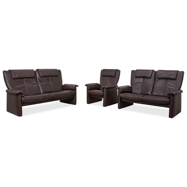 Leather 2-Seater Sofas and Armchair in Leather from Erpo Milano, Set of 3 For Sale - Image 17 of 17