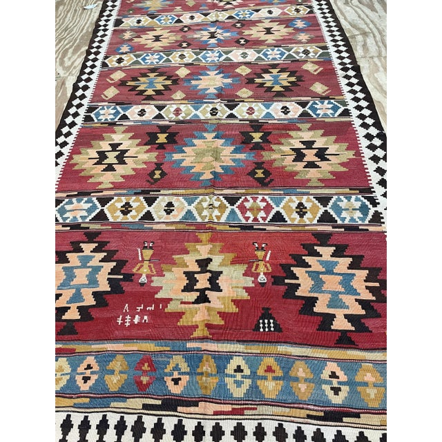 Antique Azerbaijan Kilim/ Rug Unusual,20th Century For Sale - Image 4 of 10