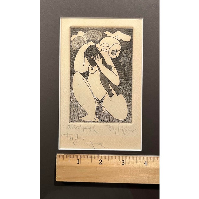 Vintage 1960s Tony Mafia Mother & Child Etching Signed Artist Proof For Sale - Image 4 of 6