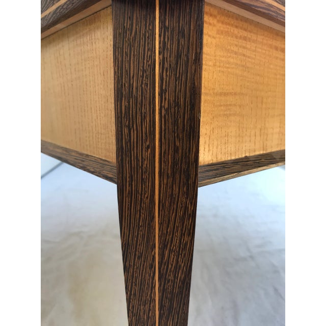 Brown l'Atelier Exotic Wood Inlay Coffee Table Signed by Rob Anderson, 1993 For Sale - Image 8 of 13