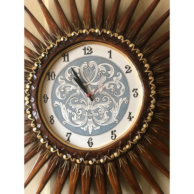 Wood Sunbeam Maple Wood Clock by Simoeng, 1990s For Sale - Image 7 of 11
