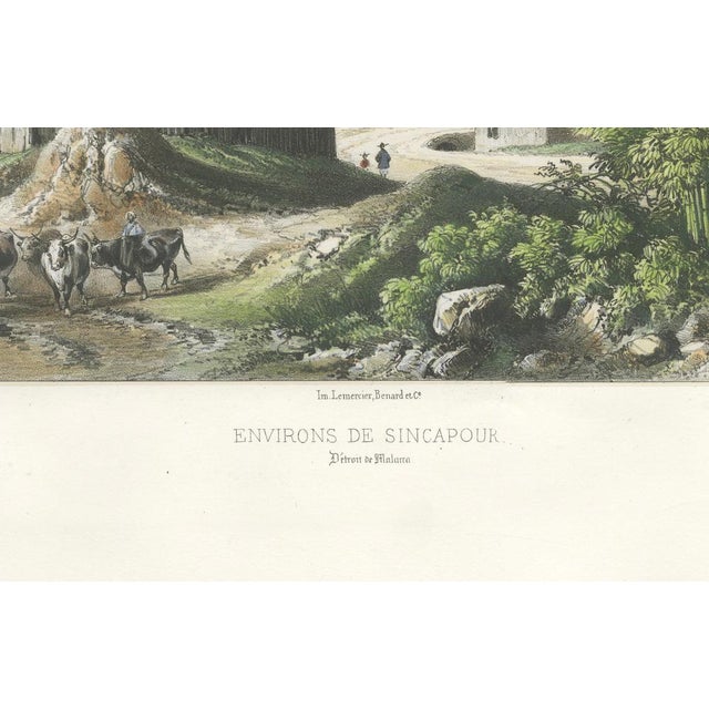 Mid 19th Century After B. Lauvergne, Singapore Environs View, French Exploration, Lithograph, 1845 For Sale - Image 5 of 10