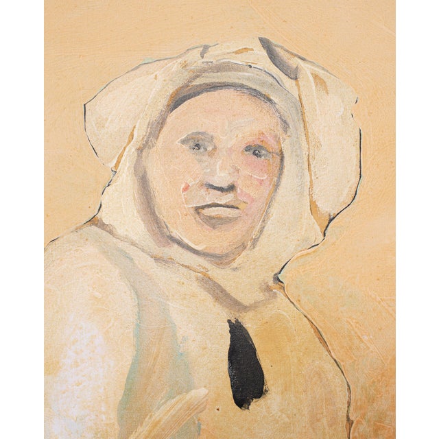 Ira Yeager 20th C. Corfu Woman on Donkey Oil Canvas Painting 6 Ft For Sale - Image 14 of 18