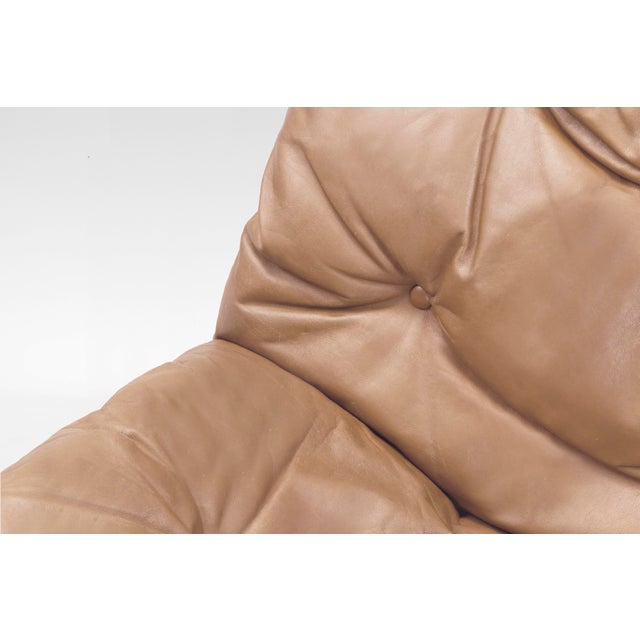 Ingmar Relling Tan Leather Siesta Chairs by Ingmar Relling for Westnofa, Denmark, 1970s Set of 2 For Sale - Image 4 of 5