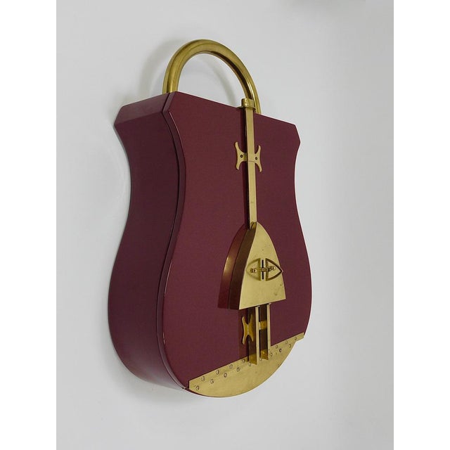 Italian Padlock Home Bar Cabinet, 1970s For Sale - Image 9 of 18