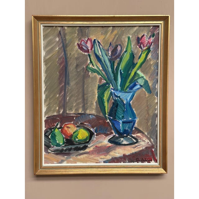 Knut Lindström, Tulips, 1966, Oil on Canvas, Framed For Sale - Image 9 of 13