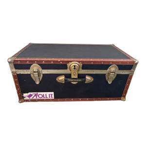 Vintage Concourse “Roll It” Wheeled Travel Trunk / Rolling Steamer Chest
