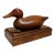 Americana Duck Decoy Solid Wood & Brass Decorative Lidded Box For Sale