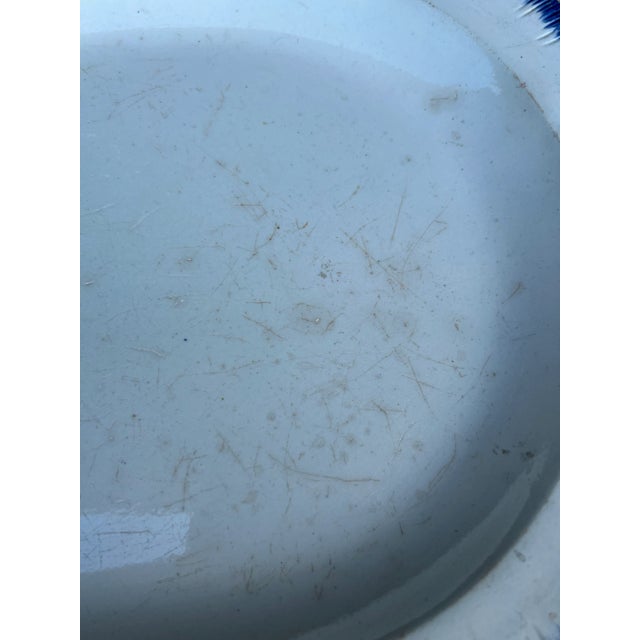 Antique Pearlware Blue Feather Edge Platter, Circa 1820’s Made in the Staffordshire district of England, circa 1810-1830...