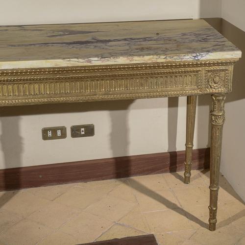 Console Table with Redone Marble Top For Sale - Image 3 of 7