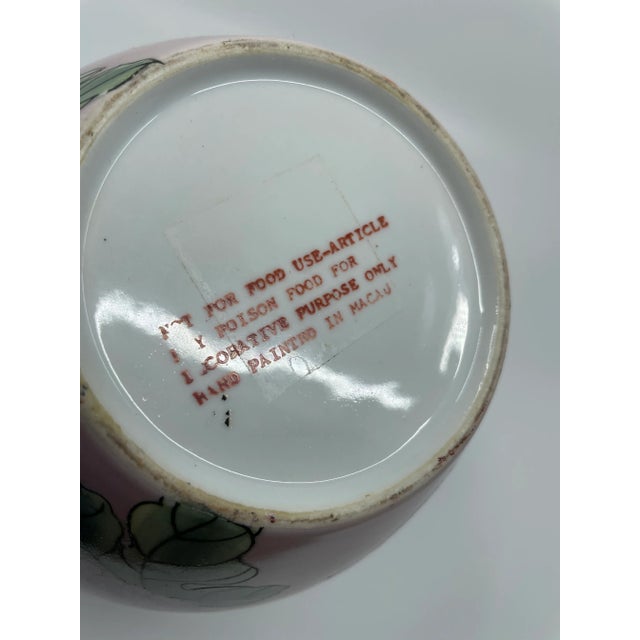 Ceramic 1980s Vintage Pink Floral Asian Style Ginger Gar For Sale - Image 7 of 8