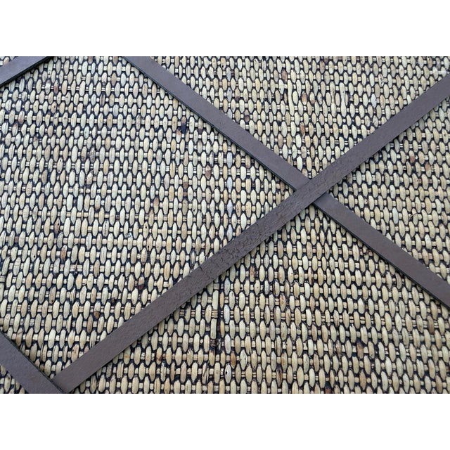 Vintage Bamboo & Rattan Tack Board With Leather Lattice For Sale - Image 10 of 10