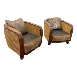 Pair of Art Deco Lounge Chairs, France 1920 For Sale
