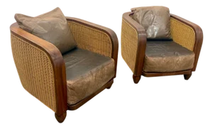 Pair of Art Deco Lounge Chairs, France 1920