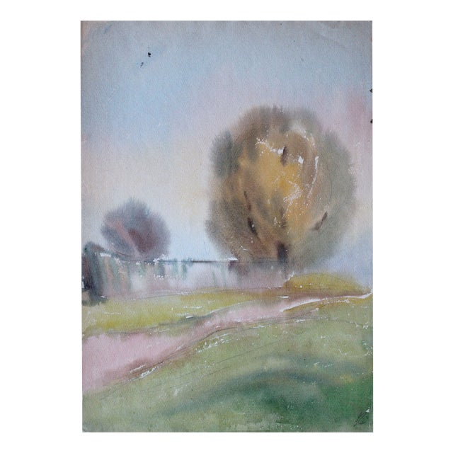 Dzidra Ezergaile, Landscape, Watercolor, 1970s For Sale