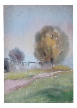 Dzidra Ezergaile, Landscape, Watercolor, 1970s