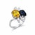 Vintage 18k Gold Toi Et Moi Ring — Two Unheated Basaltic Sapphires & Trapeze-Cut, Size 6.5 For Sale - Image 6 of 8