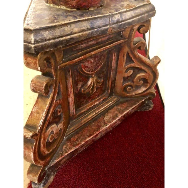 Metal Painted Italian Continental Candle Prick Standing Lamp, 18th-19th Century For Sale - Image 7 of 13