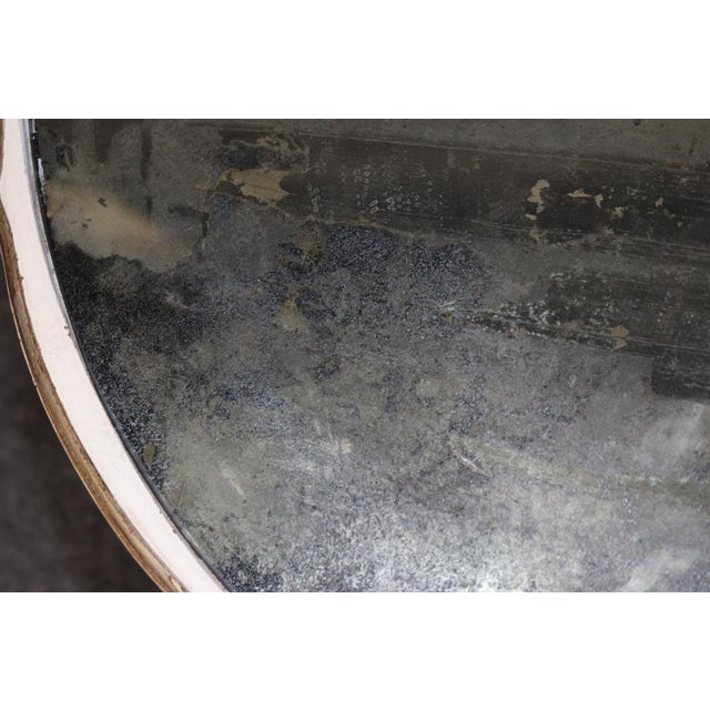 Glass Pair French Louis XV Style Parcel Gilt Distressed Mirror Top End Tables For Sale - Image 7 of 11