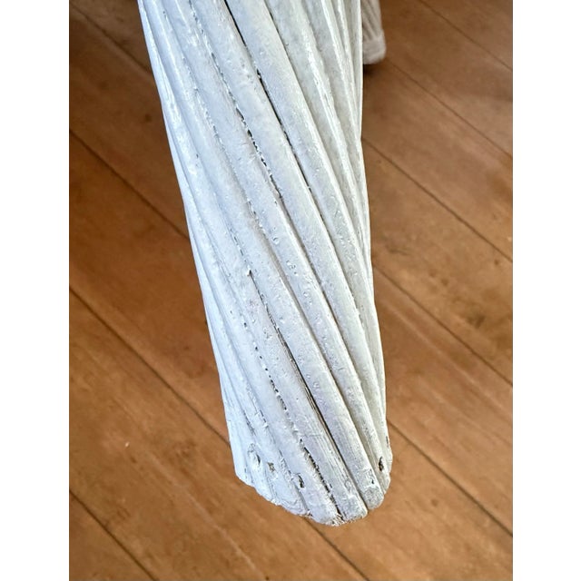 Vintage Palm Beach Regency Braided Rattan Dining Chairs With Palm Leaf Motif - Newly Painted - Set of 6 For Sale - Image 11 of 11