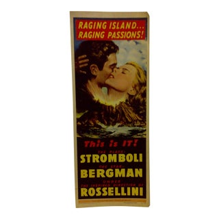 Vintage Movie Poster - "Raging Islands - Raging Passions - Stromboli" - Ingrid Bergman For Sale