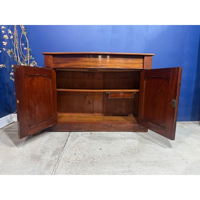 Antique Victorian Carved Flame Mahogany Sideboard For Sale - Image 11 of 18