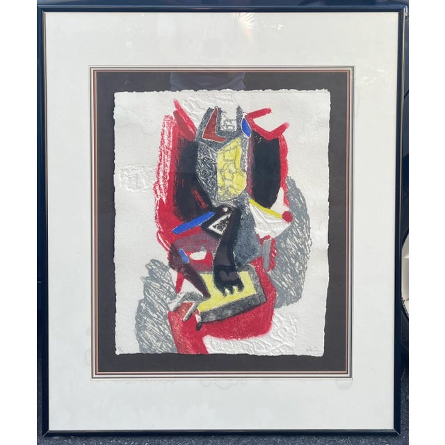 1980s Original Serge Helenon French Modernist Carborundum Engraving, Framed For Sale - Image 12 of 12