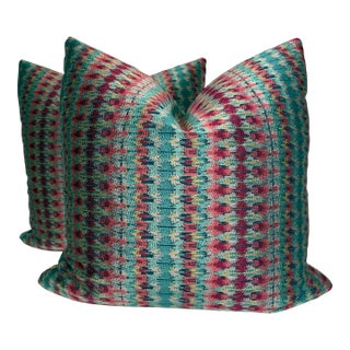 Osborne & Little "Zouina" in Turquoise 22" Pillows-a Pair For Sale