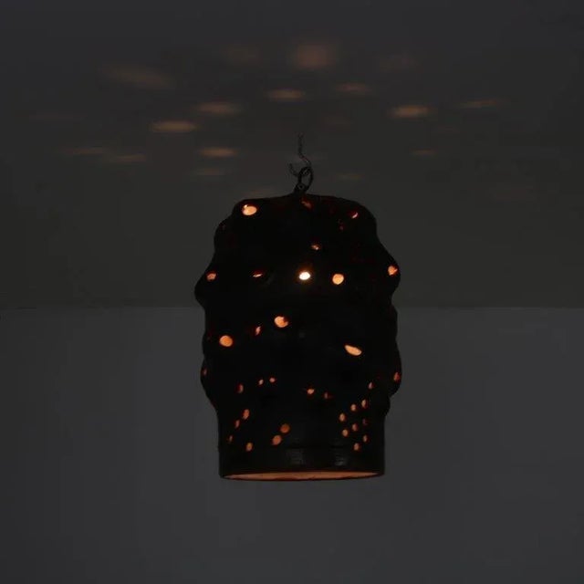 Free-Form Ceramic Pendant Lamp, Netherlands, 1960s For Sale - Image 5 of 9