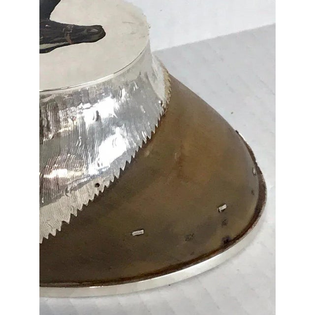 Late 19th Century English Officers Equestrian Silverplate, Enamel & Hoof Inkwell For Sale - Image 10 of 13