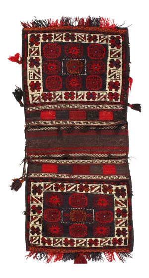 Vintage Persian Hand Knotted Shiraz Saddle Bag 2' X 4'7''