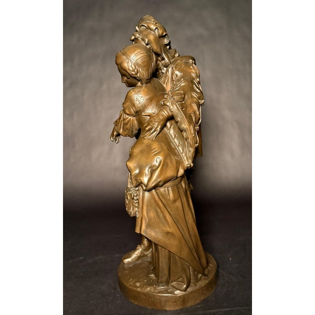Late 19th Century Antique French Bronze Sculpture Of Faust And Marguerite, By Guillaume Denièr For Sale - Image 10 of 10