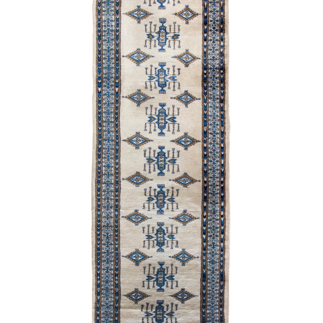 Cream Vintage Pakistani Bokhara Runner For Sale - Image 8 of 15