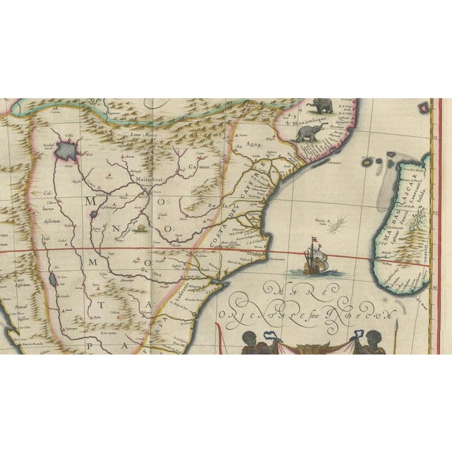 Paper Antique South Africa Map, 1642 For Sale - Image 7 of 10