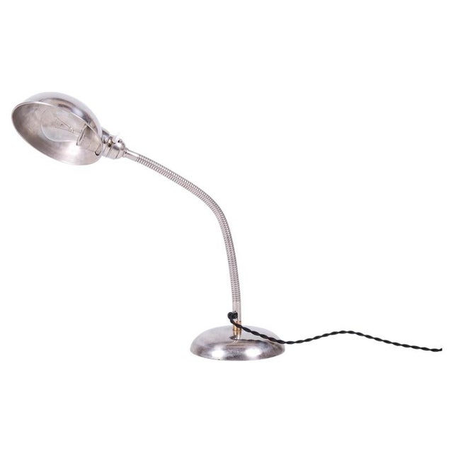 Bauhaus Table Lamp in Chrome-Plated Steel by M. Prokop, Czech, 1930s For Sale - Image 12 of 12