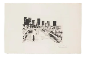 Unknown - Cityscape - Original Etching signed "Marra" - 20th century
