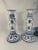 1990s French Style Blue and White Ceramic Candlestick Holders - a Pair For Sale - Image 12 of 12