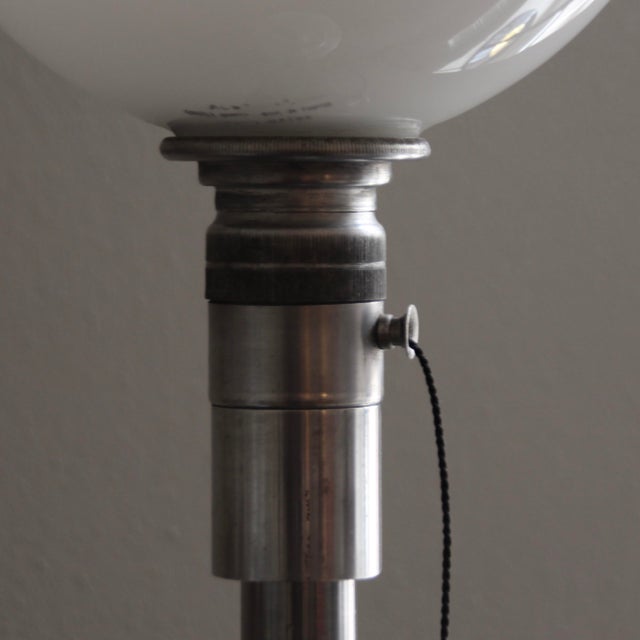 French Art Deco Metal and Opaline Glass Table Lamp from Mazda, 1930s For Sale - Image 13 of 18